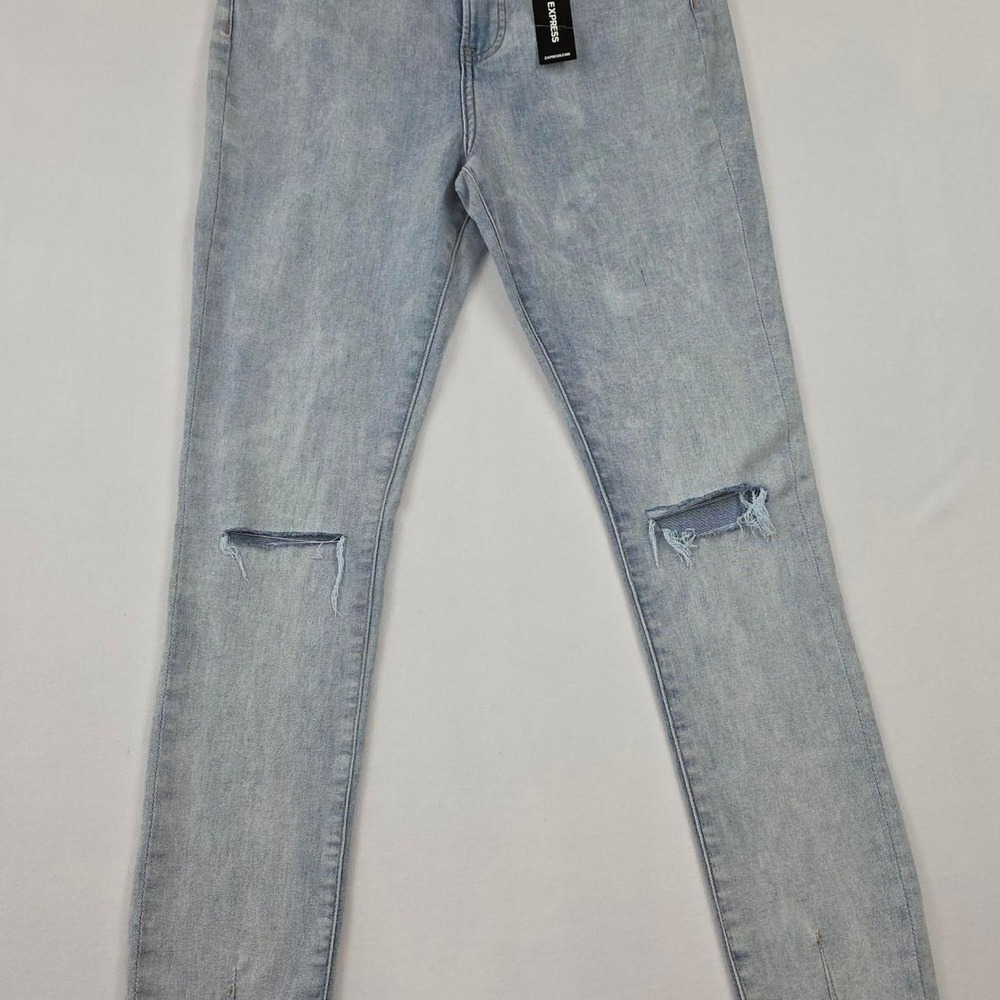 Light blue ripped skinny jeans